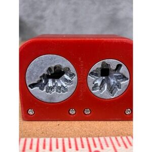 Creative Memories Red Dual Leaf Paper Punch Maple and Oak Leaf Scrapbooking Tool